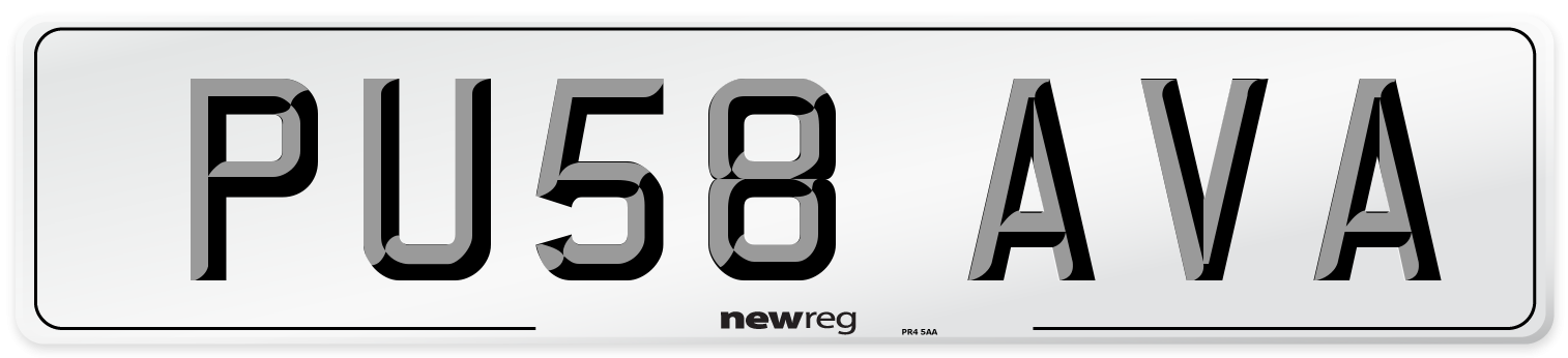 PU58 AVA Number Plate from New Reg